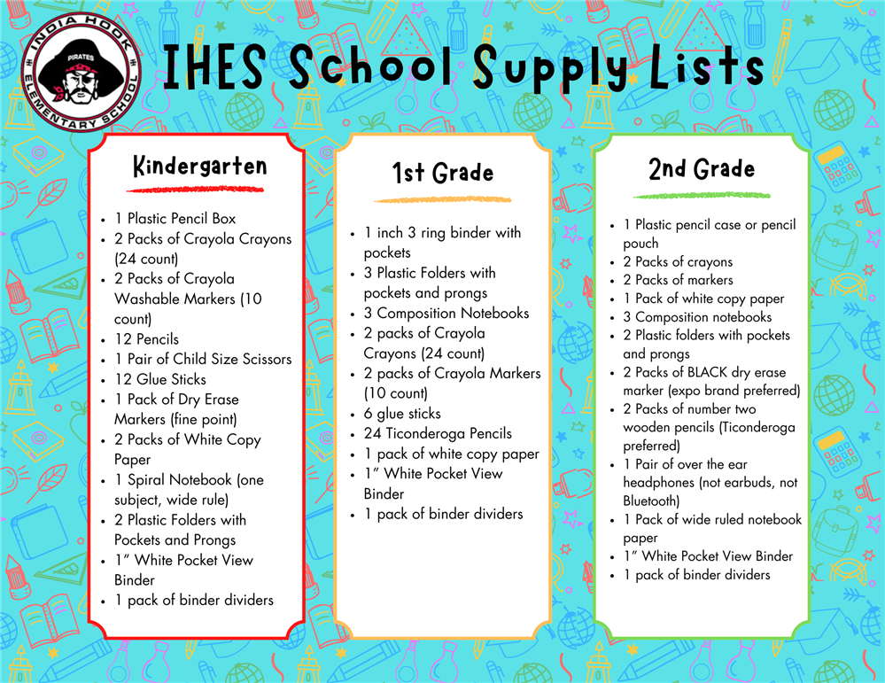  IHES K-2 School Supply List